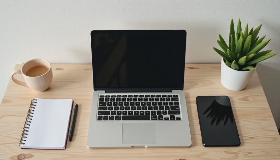 Several household devices including a laptop and tablet on a family desk, representing multi-device home protection needs.