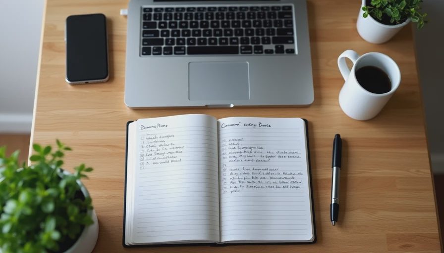 Support notes from real device and account recovery sessions Handwritten support notes and a simple risk checklist on a wooden desk next to a laptop, reflecting real cybersecurity troubleshooting work.